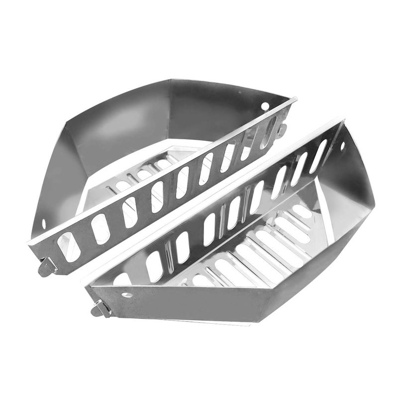 GRILLVANA Stainless Steel Charcoal Basket- BBQ Grilling Accessories for Grills and 22â€ Kettles- Heavy Duty Char-Basket for Briquette, Wood Chips- Charcoal Grill Accessories (Set of 2) - Image 1
